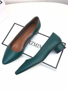 Curz Womens Fashion Shoes Full Leather Slip-On mid Heel Roman Style Casual Daily Wear Spring Autumn Winter Seasonal