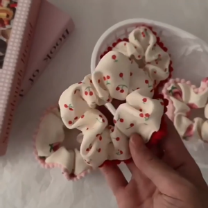 FH-C1431 Scrunchie Renda Ikat Rambut Wanita / Kunciran Cepol Bunga Estetik Anak Perempuan Hiasan