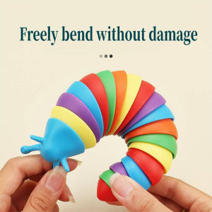 Mainan Sensory Anak Fidget Caterpillar Slug Toys Plastik Tidak Beracun Mainan Refleksi Mainan Penghilang Stress Motorik Animal Lucu