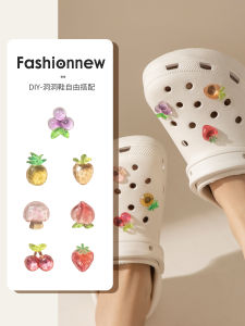 Phụ kiện khóa giày lỗ trái cây trong suốt cho Crocs DIY Các bộ phận trang trí có thể tháo rời bằng Bột Tạp chí