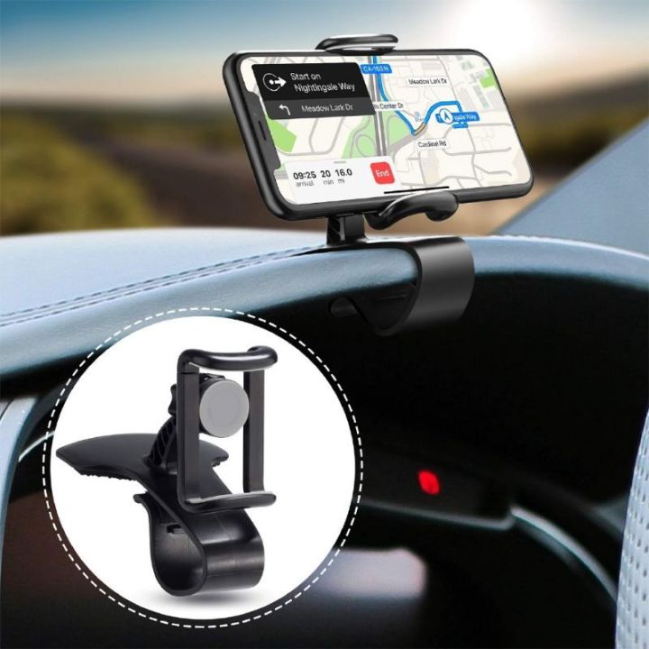 Car Phone Holder Rotating Dashboard Clip Mount Stand 360 Degree