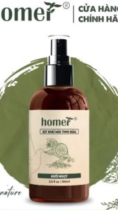 [ Chai 100ml/ 250ml ] Xịt phòng khử mùi tinh dầu Homer - Xịt phòng tinh dầu Sả chanh/ Bạc hà/ Quế/Oải hương - Giúp đuổi muỗi kháng khuẩn thanh lọc không khí