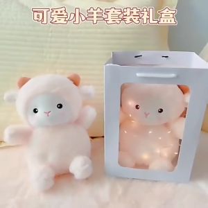 25cm Super Cute Sheep Plush Doll Kawaii Rabbit Alpaca Toy Stuffed Soft Animal Pillow Birthday Wedding Party Pillow Christmas GiftCute Cartoon Girl Heart Belle Sheep Lamb Doll Plush Toy Dressing Little Sheep Valentines Day Gift for Girls