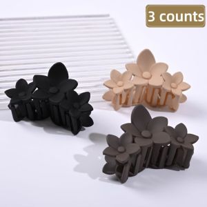 3/6Pcs Womens Model Multiple Colors Fashionable and Simple Medium Flower Hair Claw Shark Clip Suitable for Daily Use Gift