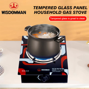 WISDOMMAN WSG-G18 Single Burner Glass Gas Stove Tempered Glass Panel Home Kitchen Gas Stove