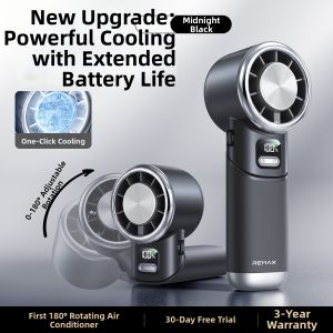 Remax | Portable Mini Neck Cooling Fan with Long Battery Life Ultra-Quiet