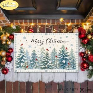 VIKAMA Graffiti Rock Santa Doormat Neon Colorful Street Art Merry Christmas Welcome Mat Entryway Rug Front Porch Decor