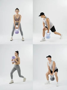BOTOM Coated Kettlebell Solid Cast Iron Non-slip Handle Shockproof Fitness Kettle Bell for Home Gym Full Body Workout