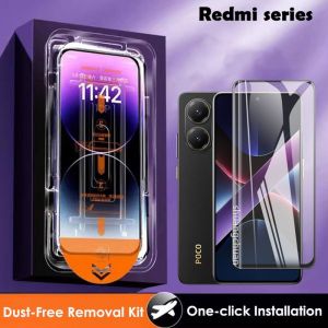 For Xiaomi Poco X7 Pro Tempered Glass Redmi Turbo 4 turbo 3 POCO X6 pro Auto-Dust Removal One-click Installation Tempered Glass Screen Protector Redmi 13C Redmi note 13 13 pro note