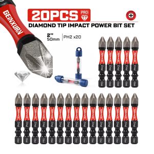 Geinxurn 2" Diamond Coated S2 PH2 Magnetic Bits With Tube Package Motorcycle Repair Tools & Suitable for Motorcycle Maintenance