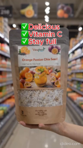 (BUY 1 GET 1) Orange Passion Fruit Chia Seed 100G - High Fiber Omega 3 Healthy Drink for Daily Wellness