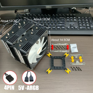 120MM CPU Air Cooler 6 Heatpipes PC Processor ARGB Ventilador For Intel LGA 1366 1151 1155 1200 1700 2011 X99 X79 AM3 AM4 AM5