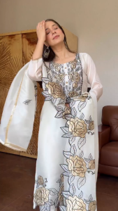 [PRE ORDER : 10 DAYS] Designer Jimmy Choo Silk Wedding Suit Set • Heavy Cut Work Embroidery Kurti with Matching Pant & Dupatta • Luxury Bridal Guest Wear M-XXL | 464 |
