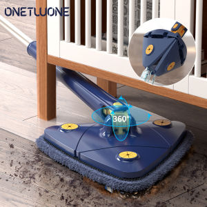 Onetwone Spin Mop Floor Cleaning Squeegee Mop hands wash free cleaner Extendable Triangle Mop Wet And Dry Use Home Cleaning Tools Lazy Magic Mop