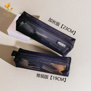 Portable Mini Transparent Mesh Bag Long Version Makeup Brush Cosmetic Pen Storage Bag Compact Travel Beauty Tool Organizer