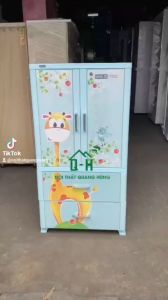 TỦ NHỰA DUY TÂN 2 CÁNH 2 HỘC KÉO IN 3D CON NAI CAO CẤP