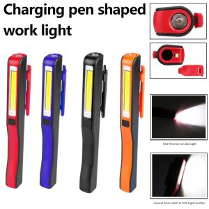 Powerful COB LED Work Light Car Multifunction Lamp Magnetic Mini Pen Clip 3*AAA battery Torch Flashlight Work Lnspection Light