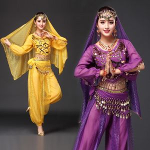 ชุดเต้นรำท้องสำหรับผู้ใหญ่ ชุดเต้นรำท้องยาวแขนยาว ชุดเต้นรำท้องเด็กสาวอินเดียใหม่ ชุดเต้นรำท้องผู้หญิง ชุดเต้นรำท้องสำหรับการแสดง