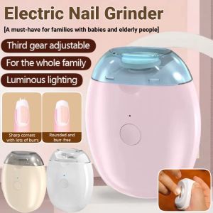 Electric Nail Clippers - Trimmers Smart Electric Nail Grinder Nail Polishing Fingernail Cutter with Light & 3 Speeds Safe for Kids