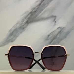 Berrybarton Kacamata Hitam Polarized Anti UV400 Kacamata Segi Enam Metal PC Wanita 1997