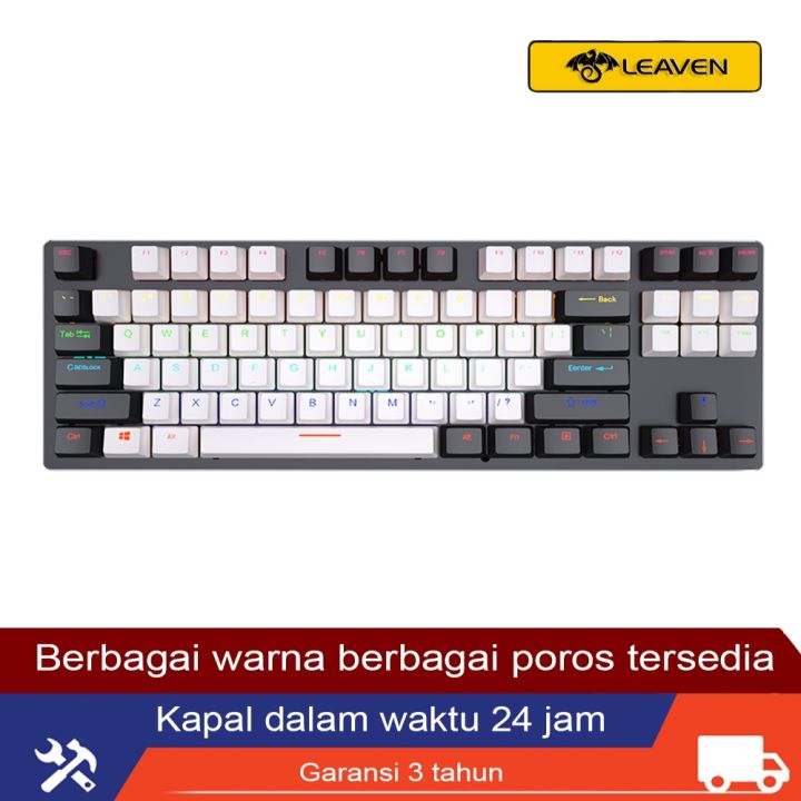 LEAVEN K550 keyboard mechanical gaming RGB murah USB blue ...