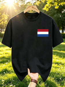 Sanrio | Netherlands Flag Print Women T-Shirt Y2K Casual Loose T Shirt Cotton O-Neck Streetwear Summer Running Couple Short Sleeves