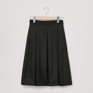 PIAOYA | Wool High Waist Retro Pleated A-Line Skirt Mid-Length