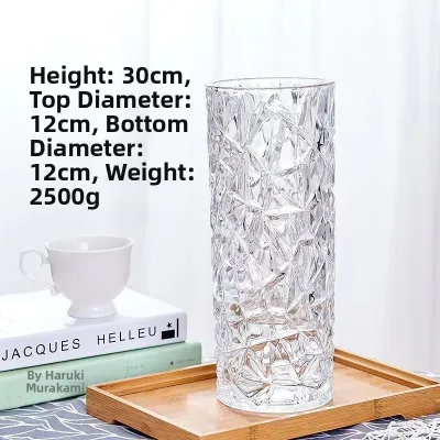 Keluojing | Creative Thick Clear Crystal Glass Vase for Flower Arrangement
