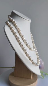 [ Woosilver ] Vòng Cổ Trai Ngọt Dài Trắng Ánh Hồng - Secondhand SI - NTN385