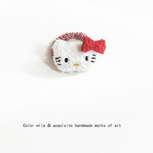 Yu Shuxin Same Kitty Cat Hair Band Hair Band Headband Female High Ponytail Elegant Retro Plaid Headdress