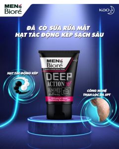 Sữa Rửa Mặt Men Biore Hạt Tác Động Kép Mát Lạnh Sảng Khoái 100g