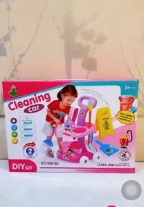 Kids Mini Cleaning Cart Toy Set Children Pretend to Play with Toys Girl Play Home Cleaning Fun Game Girls Birthday Gifts
