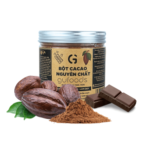 Bột cacao nguyên chất GUfoods - Thành phần tự nhiên Không pha trộn Eat clean Pha chế healthy Làm đẹp (hũ 150g)