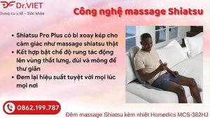 Đệm ghế massage Shiatsu kèm nhiệt Homedics MCS-382HJ