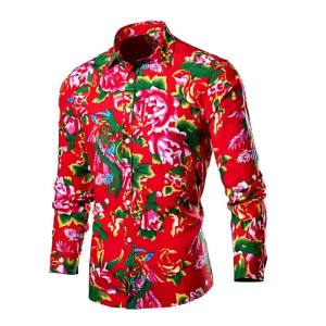 Halloween cos Chinese Style Northeast Big Flower Shirt Paris Fashion Artistic Renaissance R Costume