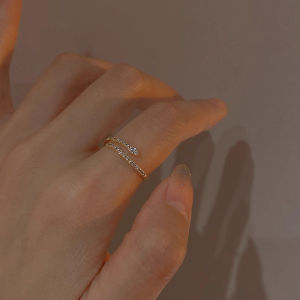 Silver Plated 14K Gold Snake Shaped Ring for Women Open Style Diamond Embedded Fashionable Luxury Light Elegant Ring Design