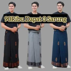 TERLARIS 3pcs 90ribu Sarung Batik Dewasa Pria Wanita Motif Sarwon Viral Kekinian Katun Poly