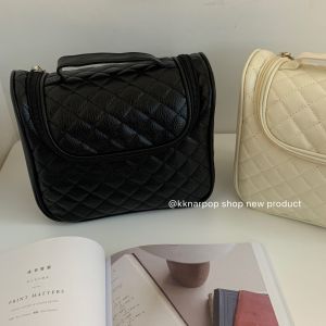 Luxury Villa Designed Leather Makeup Bag Large Capacity High End INS Style Simple Travel Waterproof Wash Storage Bag