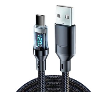 NNBILI 120W LED Display Type-C to Type-C and USB to Type-C Cable C-C for iPhone 17 A-C for Huawei Not for iPhone Xiaomi Samsung