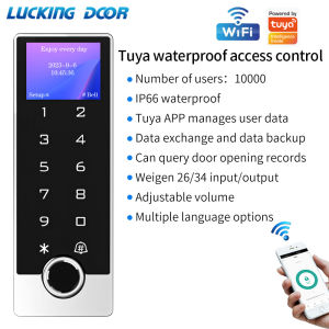 WIFI Support Tuya APP Keyless Door Lock Waterproof Fingerprint Access Control Outdoor EM MF RFID Card REmotely Unlock Gate Entry
