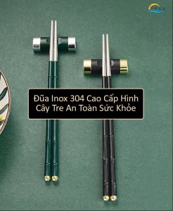 [Set 10 Đôi] Đũa Kháng Khuẩn Ion Bạc Ag+ HADU Đũa Ăn Cơm Lõi Inox 304 Rỗng Ruột Cách Nhiệt Chống Nóng Đầu Chống Trơn Trượt Dùng Cho Máy Rửa Bát Chuẩn Đức LFGB