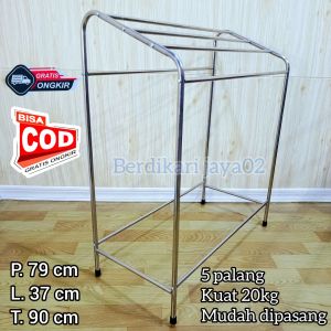 Jemuran Handuk Stainless / 5 Palang Kuat Kokoh Tahan Karat