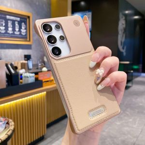 หนังน้ํามันหอมระเหยไร้ขอบแม่เหล็กสําหรับSamsung Galaxy S24 S23 S22 S25 Ultra PlusสําหรับMagesafe Wireless Charge Cover