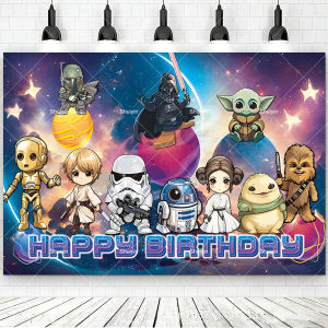 Beast Kingdom | Universe Outer Space Backdrop Kids Birthday Party Decorations Black Stars WARS Science Fiction Theme Baby Shower Banner Boy Gift