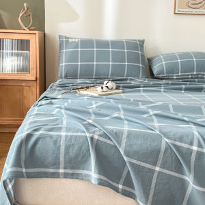 Dansunreve Colorful Bed Sheet 100% Cotton Ins Style Bed Linen 纯棉床单 Breathable High Quality Stripe Flat Bedsheet