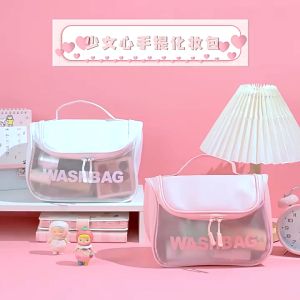 [MALAYSIA READY STOCK] Waterproof TPU Toiletries Cosmetic Bag Make Up PVC Pouch Travel Organizer