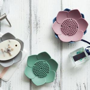 New Concise Design Silicone Lotus Soap Shelf Creative Soap Box Bathroom Student Non Perforated Soap Storage Box Home Supplies