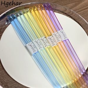 Candy Colors Plastic Transparent Chopsticks Ins Fashion Household Food Sticks Anti-slip Mildew Proof Anti-scald