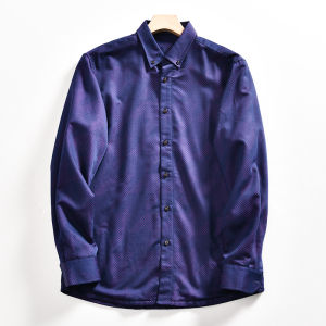 Áo Sơ Mi Nam Dài Tay Lót Lông Cừu Ấm Áp Thời Trang Mùa Đông Công Sở Thường Ngày Cổ Bẻ Viền Đen Dành Cho Thanh Thiếu Niên