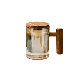 Japanese Style Office Glass Tea Cup Personal Exclusive for Men High End Sandalwood Tea Brewing Cup Water Cup for Drinking Tea
